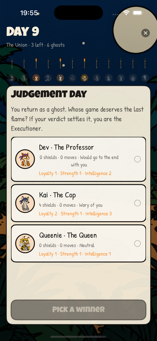 Judgement Day: back as a ghost, choosing who deserves the last flame.